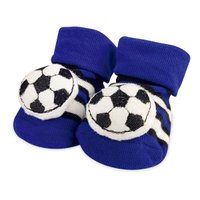 Meia Antiderrapante Infantil 3D Futebol Bola Divertida Azul 6 a 12m Menino Adoleta Bebê