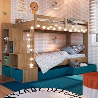 Beliche 4 Gavetas com Escada - Marrom