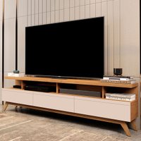 Rack para Tv até 72 Polegadas Vivare Wood 3 Gavetas - Bege