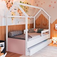 Cama Infantil Bicama Branco/Rosa