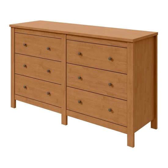 Cômoda com 6 Gavetas Maggiore Estrutura MDF/MDP Móveis Lopas Amendoa Clean