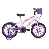 Bicicleta Infantil Free Action Aro 16 Kiss Cesta Br Violeta