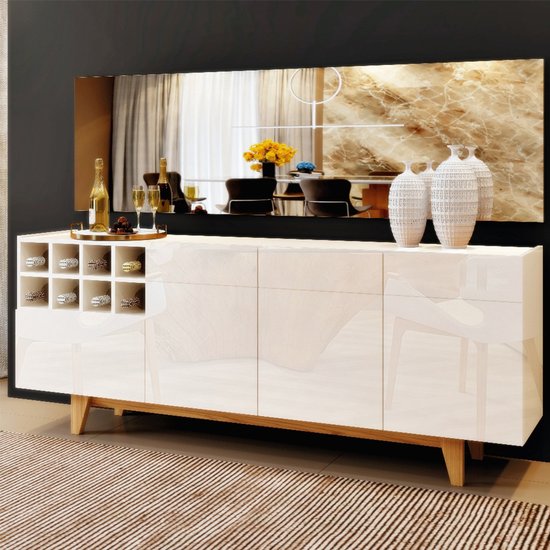 Balcão Buffet 3 Portas e 1 Gaveta Duna Mavaular Off White