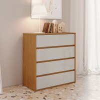 Cômoda Paris com 04 Gavetas Bianchi Nature com Off White
