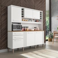 Armário de Cozinha 6 Portas 2 Gavetas Catar Sallêto Móveis Branco
