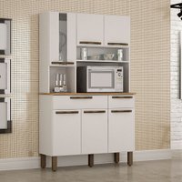 Armário de Cozinha 6 Portas 2 Gavetas Turim Sallêto Móveis Branco