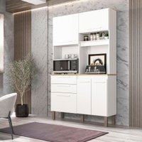 Armário de Cozinha 5 Portas 2 Gavetas Dubai Sallêto Móveis Branco