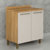 Balcão para Cozinha Tarantela 2 Portas 80cm Valdemóveis Cinamomo com Off White