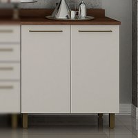 Balcão para Cozinha Tarantela 2 Portas 80cm Valdemóveis Chocolate/Off White