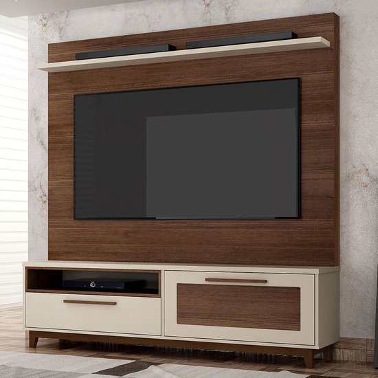 Estante Home Belo Horizonte Para TV Até 60 Polegadas 1 Porta Valdemóveis Chocolate/Off White