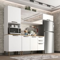 Cozinha Compacta Valencia 4 Peças 8 Portas 2 Gavetas Salleto Moveis Branco