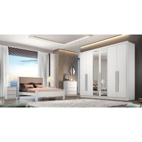 Guarda Roupa C/ Espelho 6 Portas 6 Gavetas Robust Novo Horizonte Branco