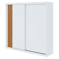 Guarda Roupa Casal 2 Portas 4 Gavetas Velaris Móveis Lopas Branco/Amendoa Clean