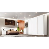 Guarda Roupa 3 Portas de Correr 8 Gavetas Spazzio Novo Horizonte Branco