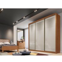 Guarda Roupa 3 Portas de Correr 6 Gavetas Arezzo Novo Horizonte Cumaru Fendi
