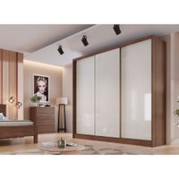 Guarda Roupa 3 Portas de Correr 6 Gavetas Arezzo Novo Horizonte Cacau Fendi