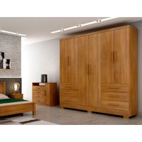 Guarda Roupa 6 Portas 6 Gavetas Encant Novo Horizonte Cumaru