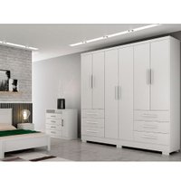 Guarda Roupa 6 Portas 6 Gavetas Encant Novo Horizonte Branco