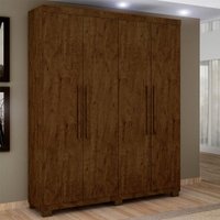 Guarda Roupa 4 Portas 3 Gavetas Master Benetil Avelã Ipê