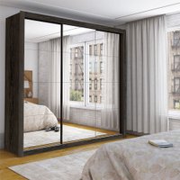 Guarda Roupa Casal Isabela Master Com Espelho 3 Portas De Correr 4 Gavetas Carioca Moveis Malbec