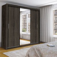 Guarda Roupa Casal Isabela Luxo Com Espelho 3 Portas De Correr 4 Gavetas Carioca Moveis Malbec