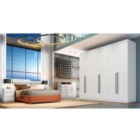 Guarda Roupa Casal 6 Portas 6 Gaveta Bari Novo Horizonte Branco