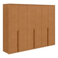 Guarda Roupa Casal 6 Portas 5 Gavetas Únique Móveis Lopas Amendoa Clean
