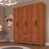 Guarda Roupa Casal 6 Portas 2 Gavetas Estrela Sallêto Móveis Cinamomo