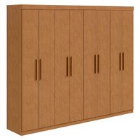 Guarda Roupa Casal 8 Portas 4 Gavetas Andara Móveis Lopas Amendoa Clean