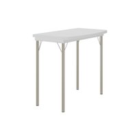 Mesa Dobrável Tampo Branco Tubos Prata 216 Carraro