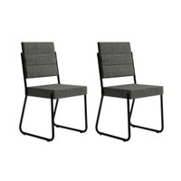 Conjunto 2 Cadeiras de Jantar 1736 Carraro Preto/Cinza