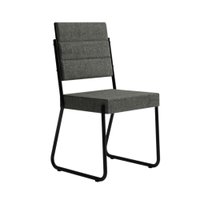Conjunto 2 Cadeiras de Jantar 1736 Carraro Preto/Cinza