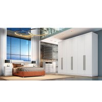 Guarda Roupa Casal 6 Portas 8 Gavetas Bari Novo Horizonte Branco
