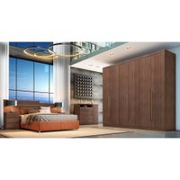 Guarda Roupa Casal 6 Portas 8 Gavetas Bari Novo Horizonte Cacau