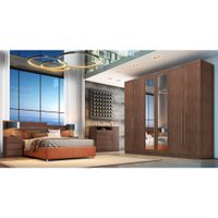 Guarda Roupa Casal 6 Portas 6 Gavetas C/ Espelho Bari Novo Horizonte Cacau