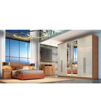 Guarda Roupa Casal 6 Portas 6 Gavetas C/ Espelho Bari Novo Horizonte Cumaru Fendi
