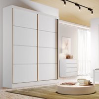 Guarda Roupa Veneza Solteiro 2 Portas e 3 Gavetas Bianchi Móveis Branco
