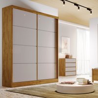 Guarda Roupa Veneza Solteiro 2 Portas e 3 Gavetas Bianchi Móveis Rovere e Off White