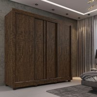 Guarda Roupa Casal Portinari Prime 4 Portas 6 Gavetas Móveis Imop Wengue Naturale