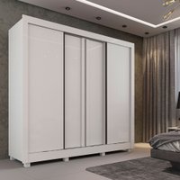 Guarda Roupa Casal Portinari Prime 4 Portas 6 Gavetas Móveis Imop Branco Neve
