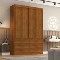 Guarda Roupa Solteiro 2 Portas 6 Gavetas Star Sallêto Móveis Cinamomo