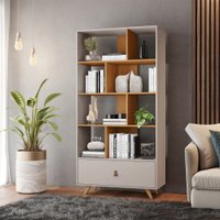 Livreiro Office Giga Candian JCM Movelaria Off White Com Cinamomo