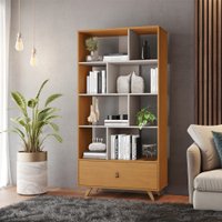 Livreiro Office Giga Candian JCM Movelaria Cinamomo com Off White