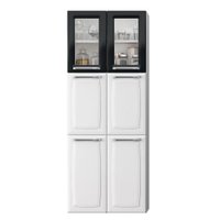 Paneleiro Duplo Luce 6 Portas 70cm IPLDV-70 MX Itatiaia Branco com Preto