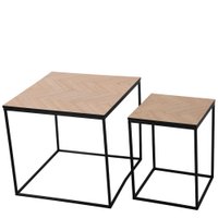 Kit Mesa de Canto Anm6205  Em Ferro e Mdf 2pçs Anima