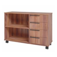 Armário em MDP com 1 Prateleira 4 Gavetas e 4 Pés com Rodízio BRV Móveis