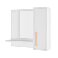 Armário Aéreo para Banheiro em MDP com 2 Prateleiras e 1 Espelho BRV Móveis