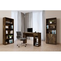 Conjunto Home Office Ipê Com 3 Peças com Mesa, Multiuso e Livreiro Veneza Valde Móveis