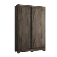 Guarda Roupa Solteiro com Pés 2 portas de Correr 3 Gavetas Oasis Santos Andira Ébano