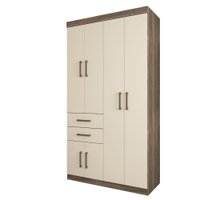 Guarda Roupa Solteiro 6 portas 2 gavetas Verona Santos Andira Castanha/ Off White